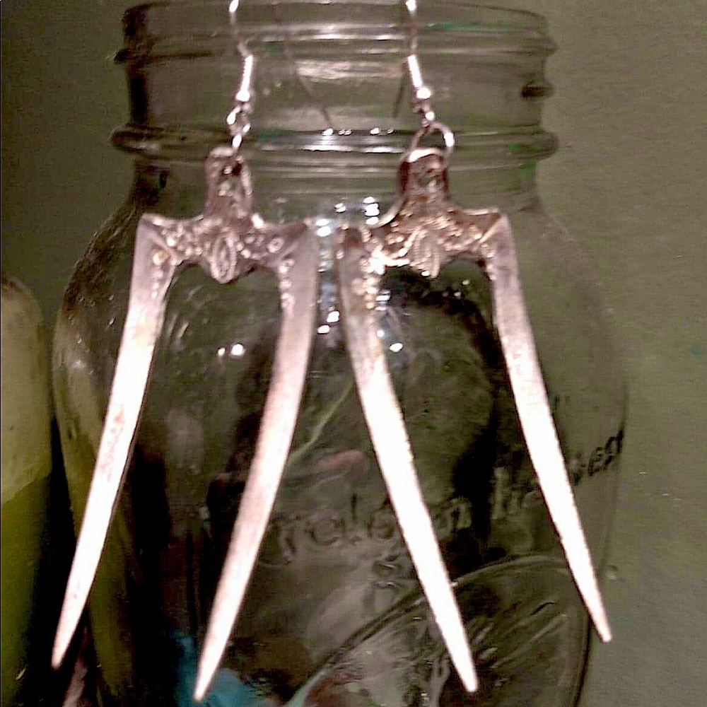 Handmade Upcycled Fork U Earrings